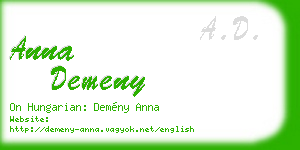 anna demeny business card